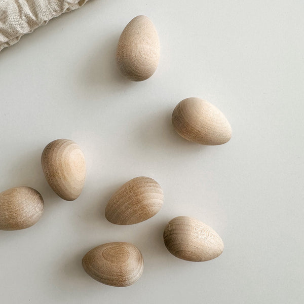 Small wooden eggs